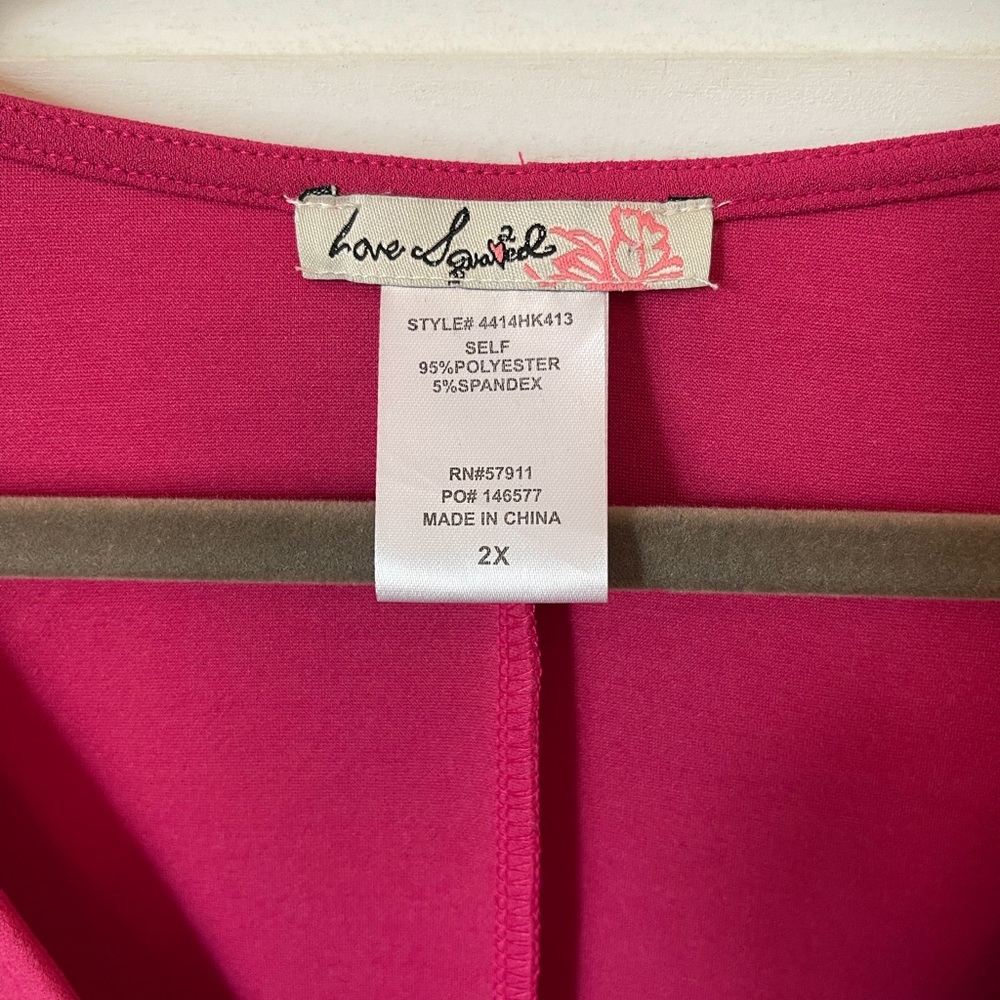 Love Squared Hot pink midi dress size 2X - Picture 8 of 8